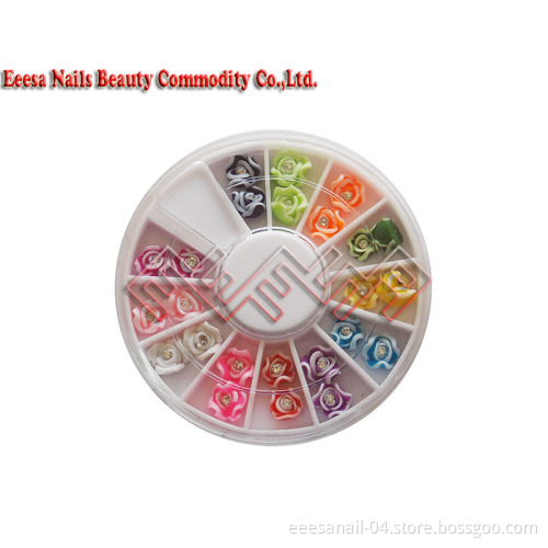 3D Nail Art Rose with Rhinstones